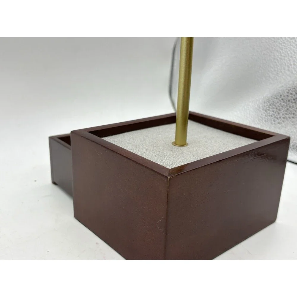 Wood Jewelry Organizer Stand Box Necklace Holder Drawer Earring Display 15”